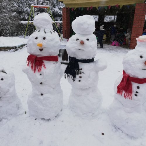 Top sniegavīrs ar ģimeni